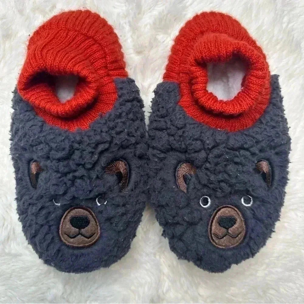 K. Bell Sherpa Socks Grey & Red Size Small